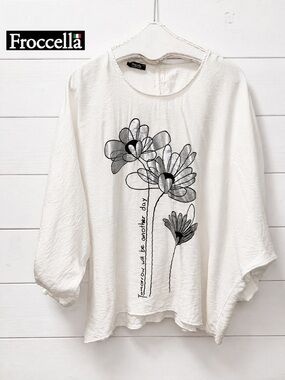 Froccella White Floral Print Top – One Size